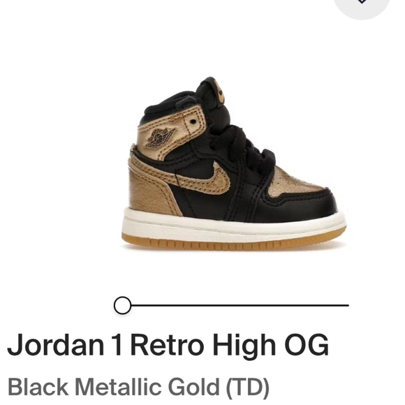 Jordan Other - Jordan 1 Retro High OG Black Metallic Gold (TD) Childrens 9c NWBOX